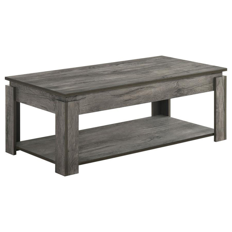 Donal - 3 Piece Occasional Set With Open Shelves - Weathered Gray