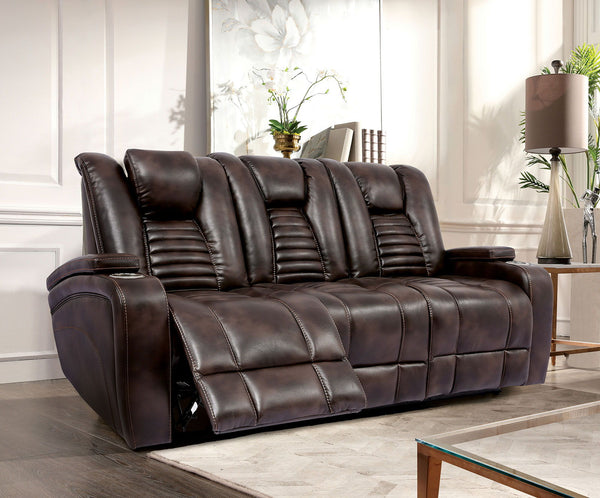 Abrielle - Dual Power Sofa - Dark Brown