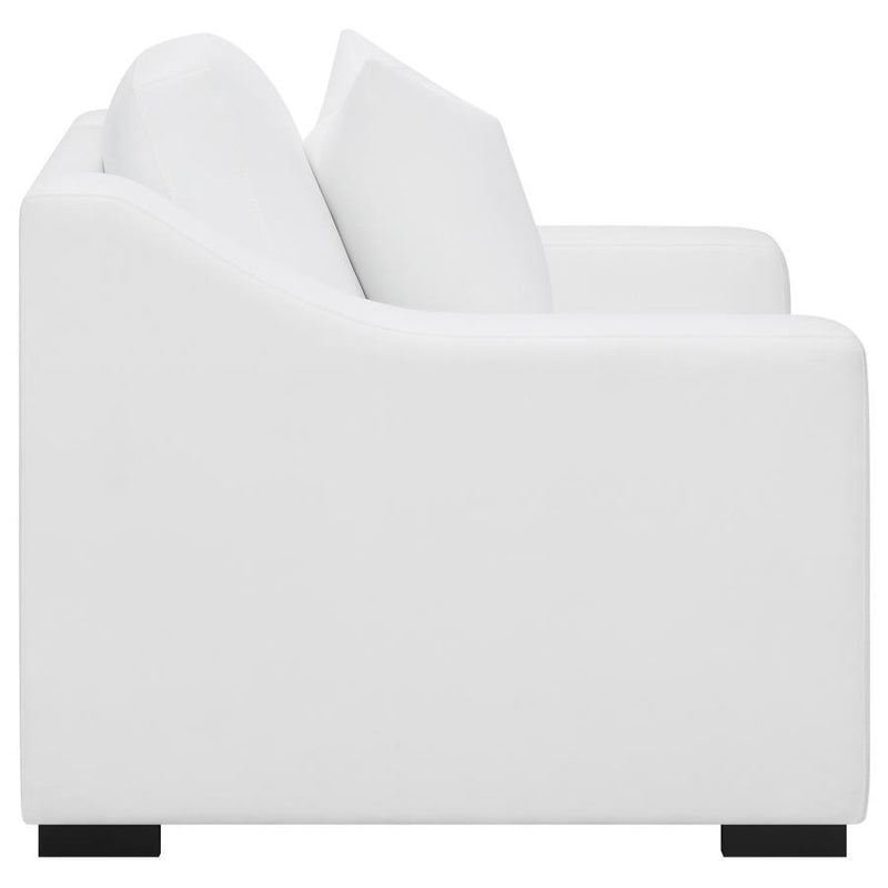 Ashlyn - Upholstered Sloped Arms Chair - White