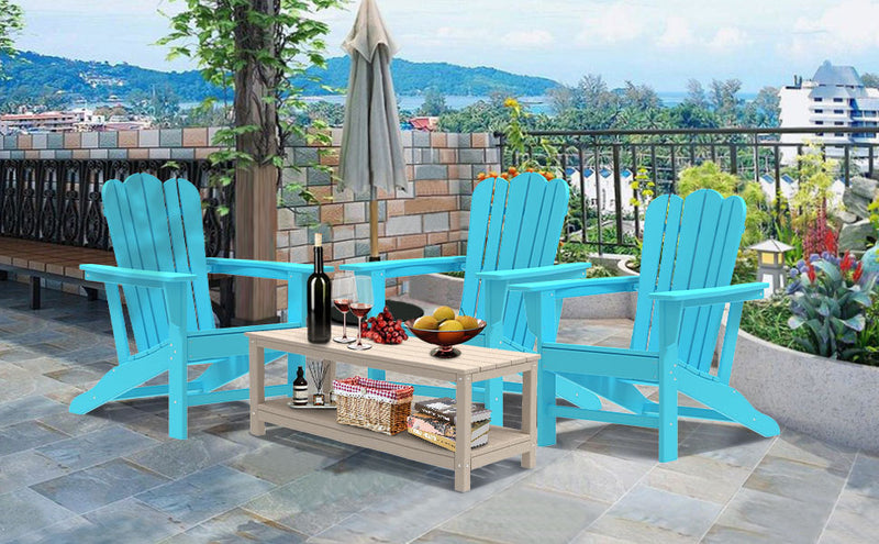 Resistant Adirondack Chair for Patio Deck Garden
Plastic Adirondack Chair, Fire Pit Chair, Blue,1 piece.