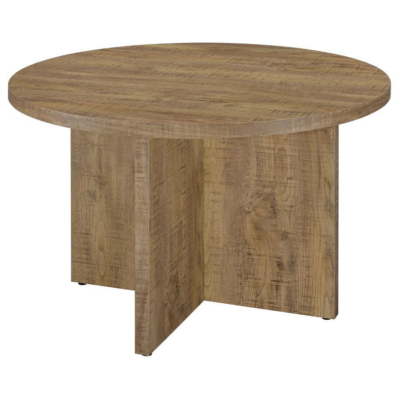 Jamestown - Round Engineered Wood Dining Table With Decorative Laminate - Mango Brown