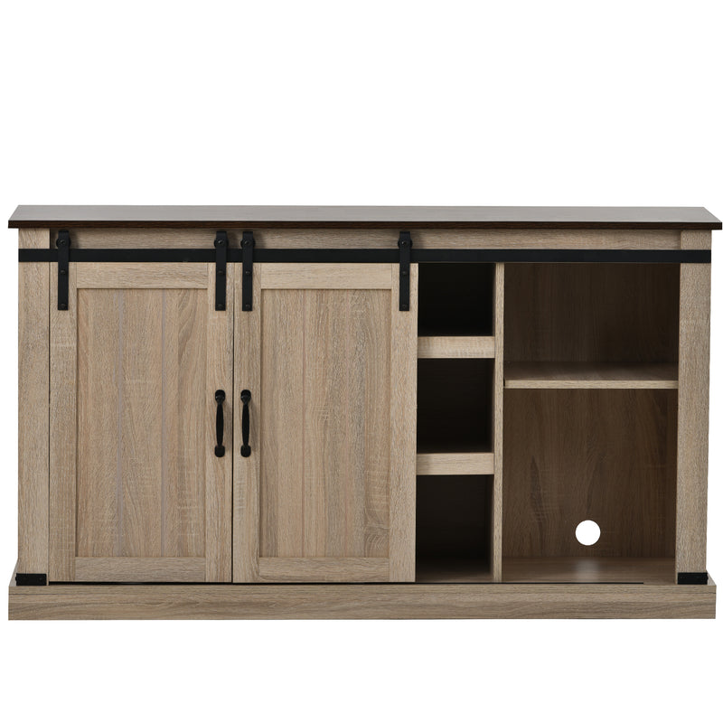 U-Can TV Stand with 2 Adjustable Panels Open Style Cabinet, Sideboard for Living room, Walnut