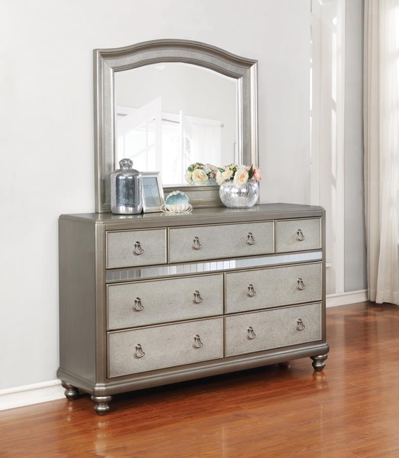 Bling Game - 7-Drawer Dresser - Metallic Platinum