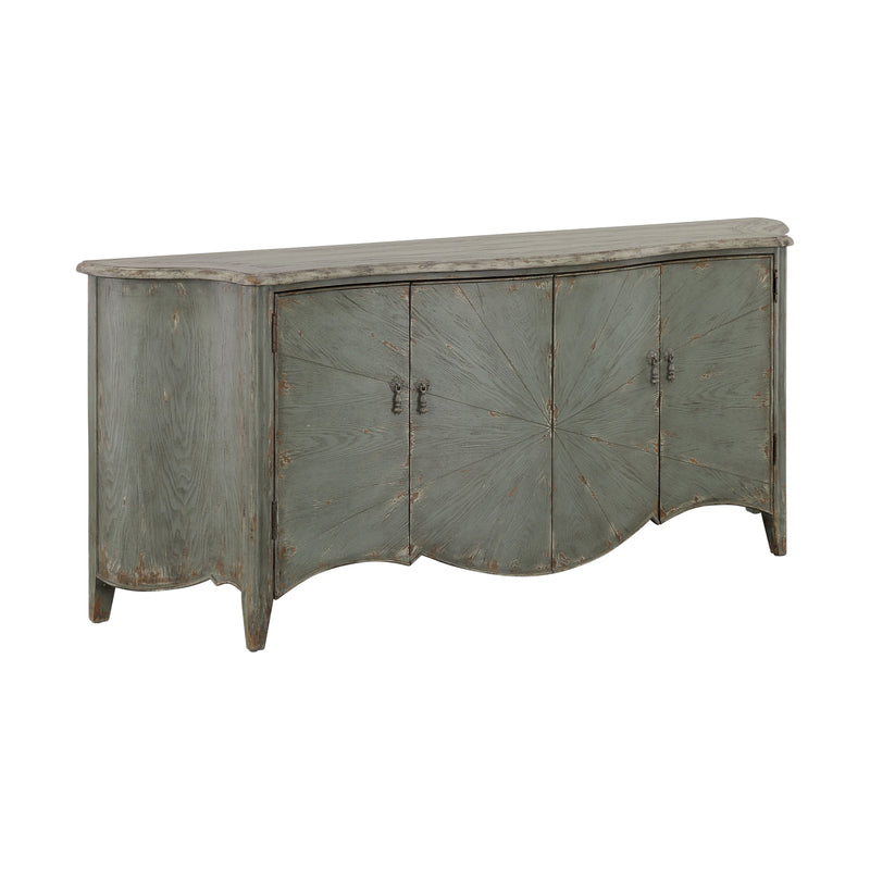 Aged Everly Laurel - Four Door Credenza - Green