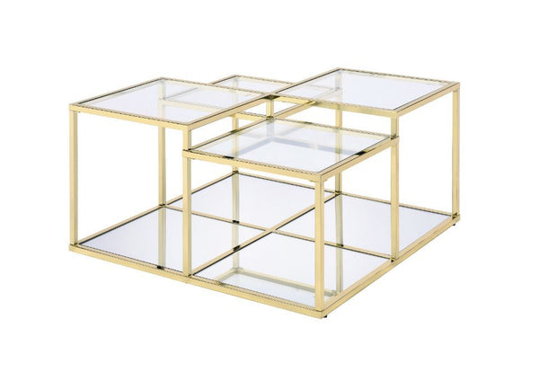 Uchenna - Coffee Table - Clear Glass & Gold Finish