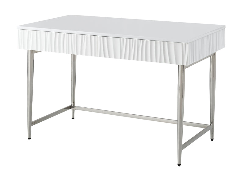 Waves - Two Drawer Writing Desk - Glossy White