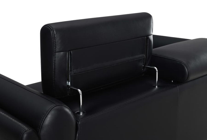 Shania - Track Arms Sofa With Tapered Legs - Black