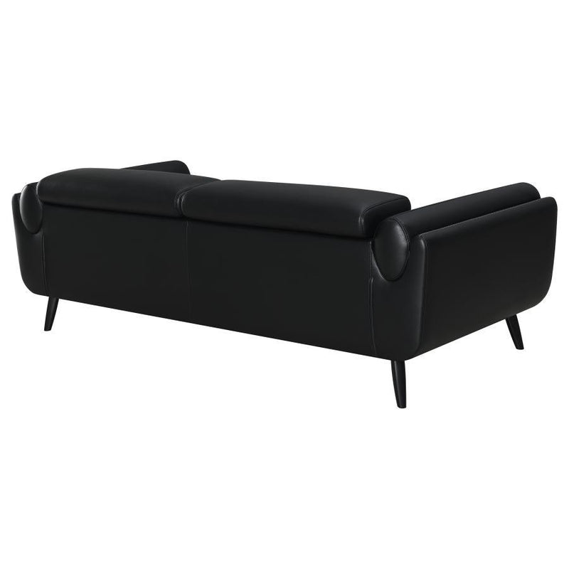 Shania - Track Arms Sofa With Tapered Legs - Black