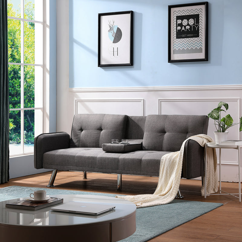 SLEEPER SOFA DARK GREY COLOR (Replace W22307248。Size difference, See Details in page.)