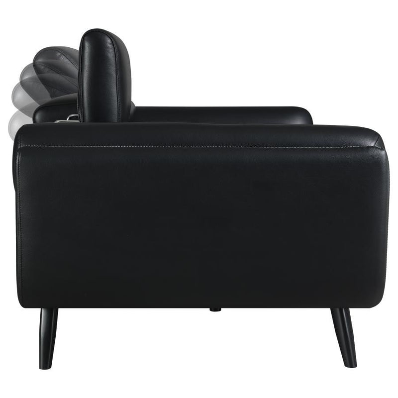 Shania - Track Arms Sofa With Tapered Legs - Black