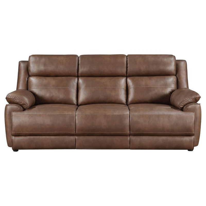 Ellington - Upholstered Padded Arm Sofa - Dark Brown