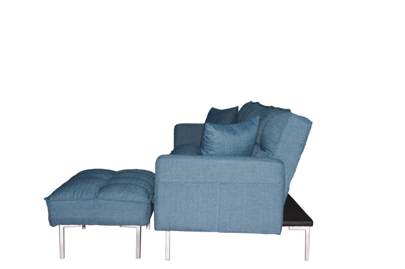 Sectional sofa couch sleeper blue