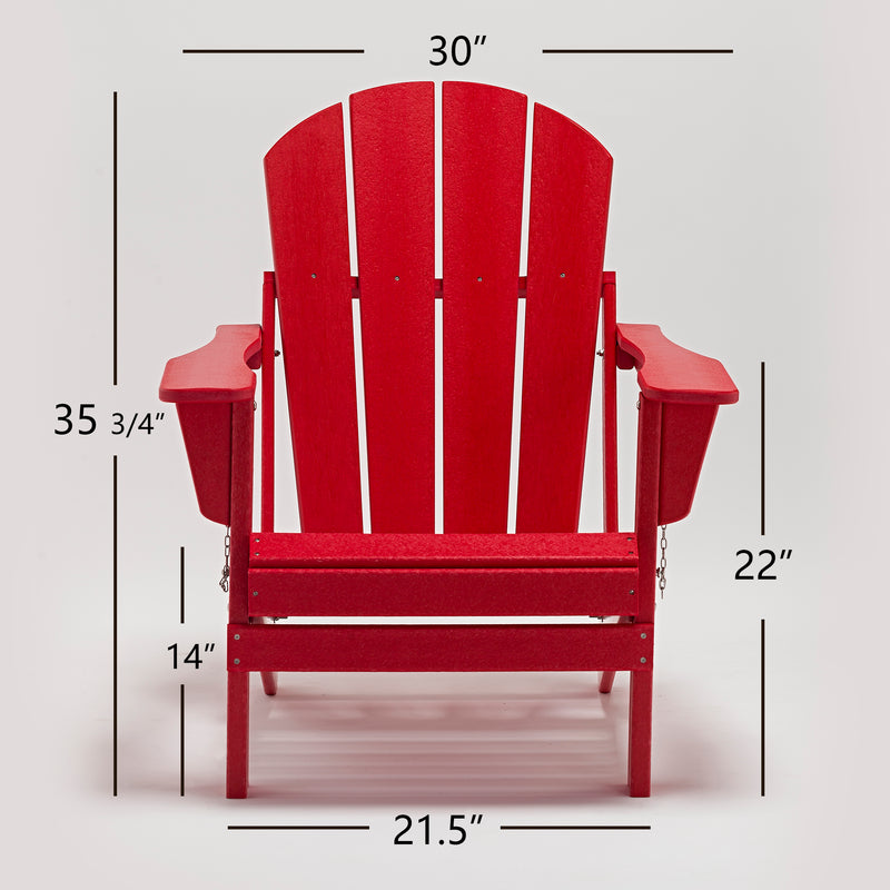 Classic Solid All-weather Folding Plastic Adirondack Chair