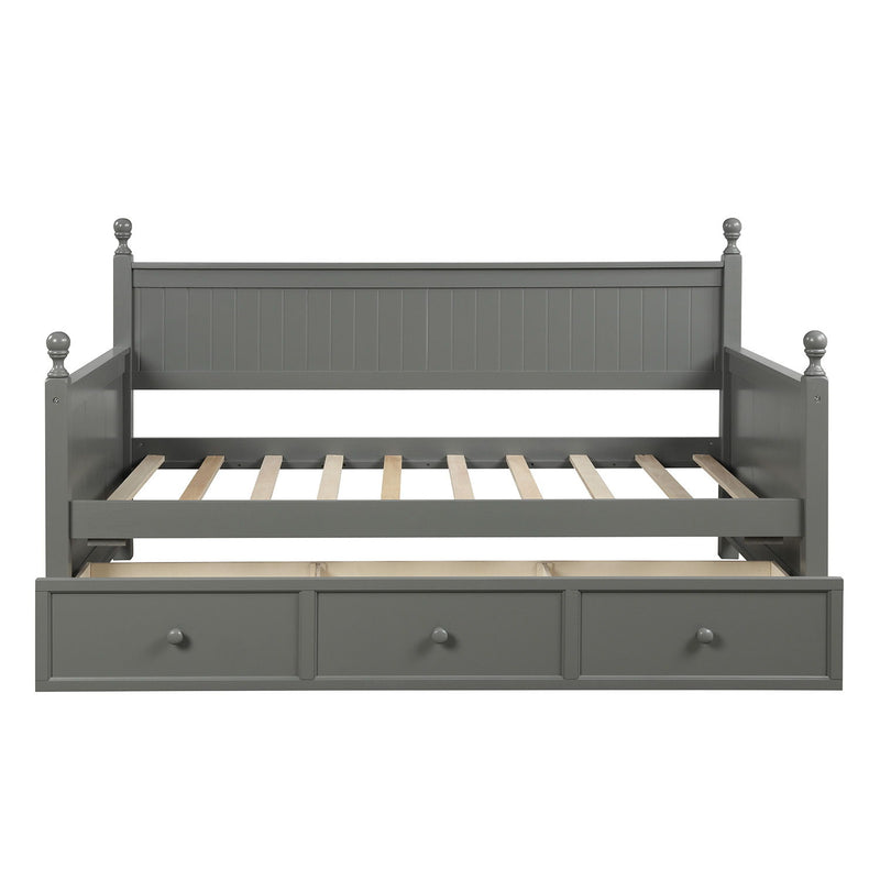Wood Daybed With Three Drawers - No Box Spring Needed