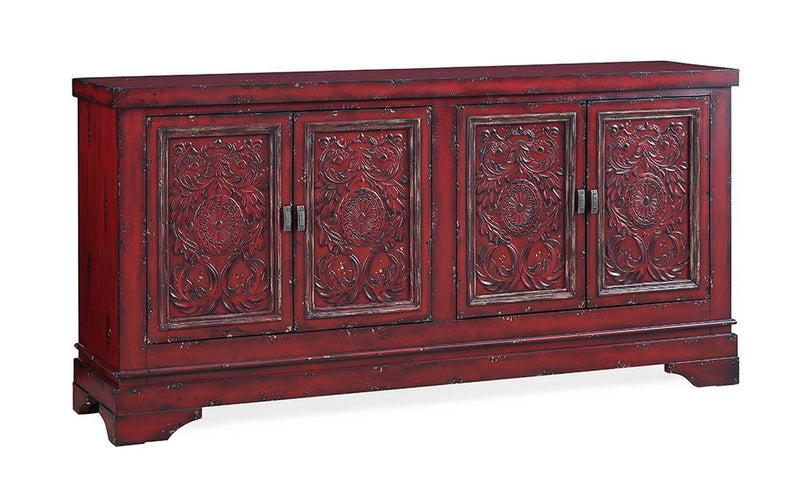 Rogan - Four Door Credenza - Soladet Vintage Red