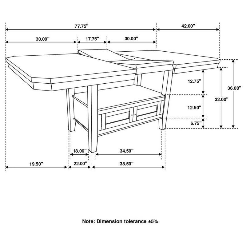 Prentiss - Rectangular Counter Height Table With Butterfly Leaf - Cappuccino