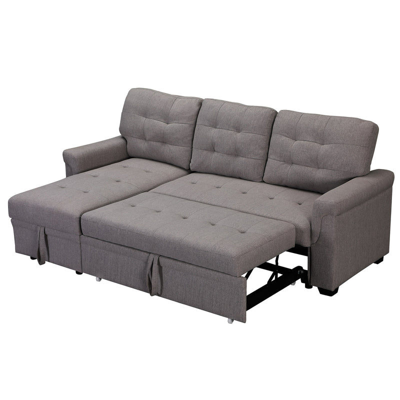 Upholstery Sleeper Sectional Sofa dark gray