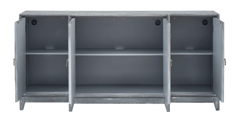 Hawke - Four Door Credenza - Grayton Gray / Mirror