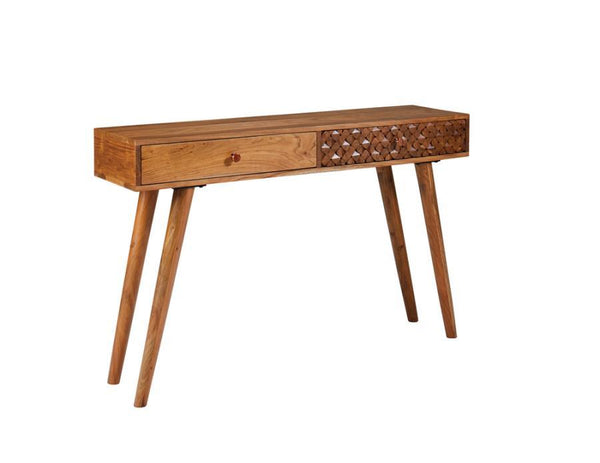 Lotus - 2-Drawer Console Table - Natural Brown