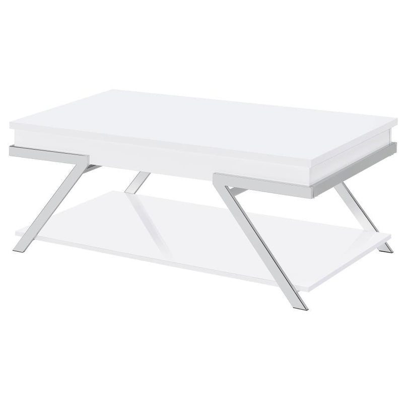 Marcia - Rectangular Lift Top Coffee Table - White High Gloss