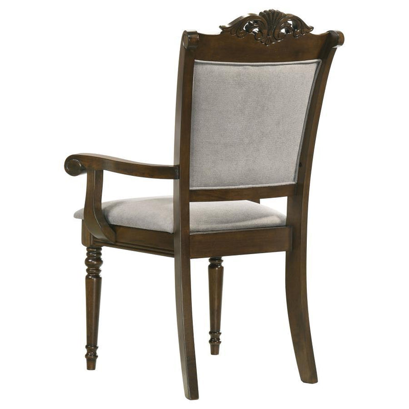 Willowbrook - Upholstered Dining Arm Chair (Set of 2) - Gray And Chestnut