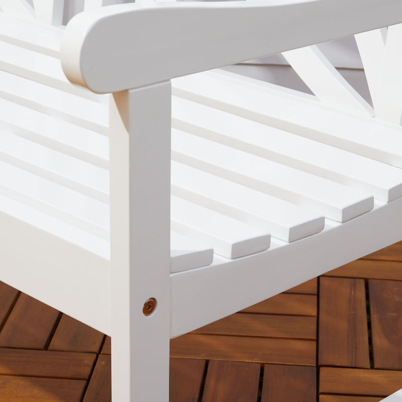 Bradley Outdoor Patio 4-foot Wood Garden Bench in White