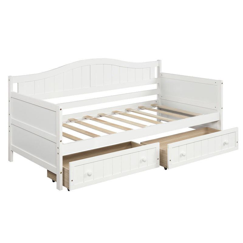 Wooden Daybed With 2 Drawers