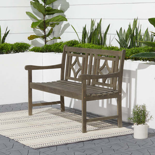 Renaissance Outdoor Patio Diamond 4-foot Hand-scraped Hardwood Bench