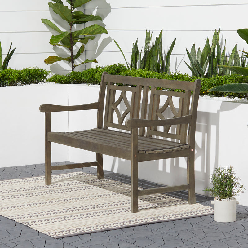 Renaissance Outdoor Patio Diamond 4-foot Hand-scraped Hardwood Bench