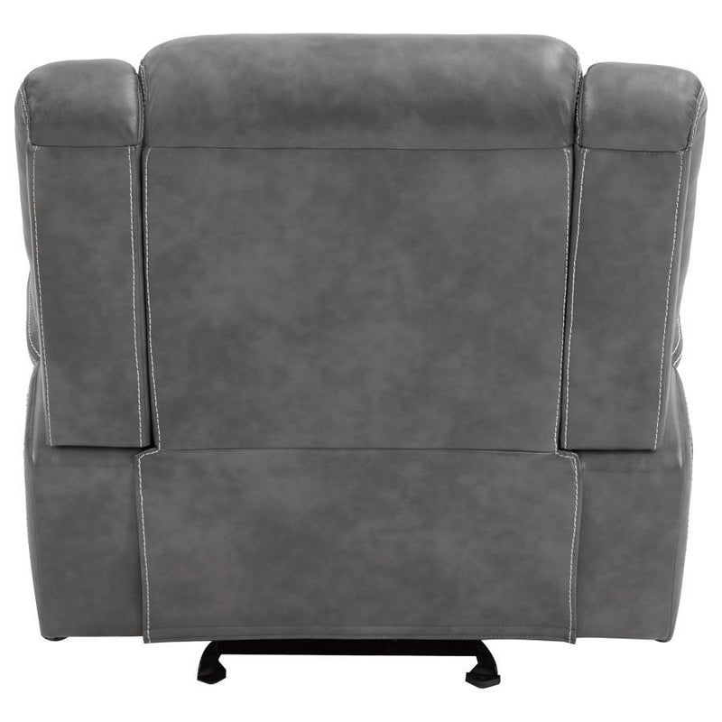 Conrad - Upholstered Padded Arm Glider Recliner - Gray