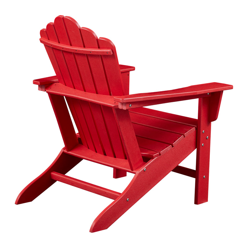 Classic Outdoor Adirondack Chair for Garden Porch Patio Deck Backyard, Weather Resistant Accent Furniture, Red