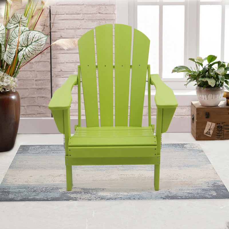 Classic Solid All-weather Folding Plastic Adirondack Chair