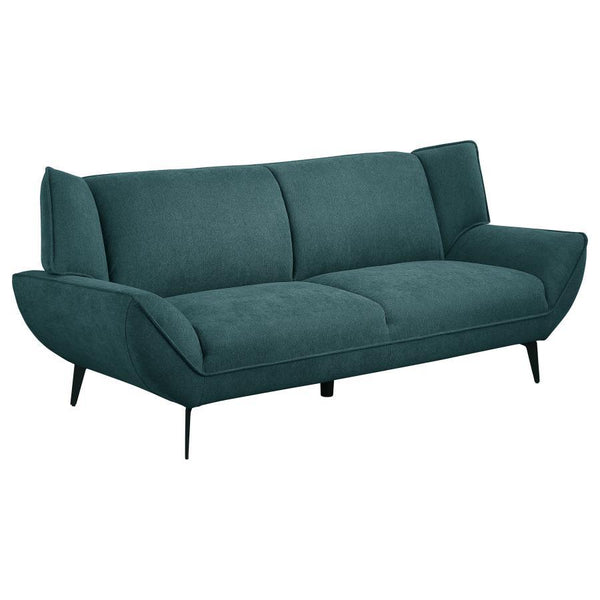 Acton - Upholstered Flared Arm Sofa - Teal Blue