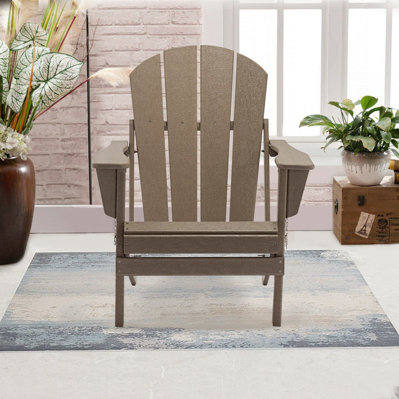 Classic Solid All-weather Folding HDPE Adirondack Chair