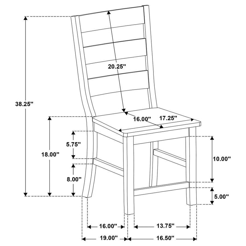 Newport - Ladder Back Dining Side Chair (Set of 2) - Black