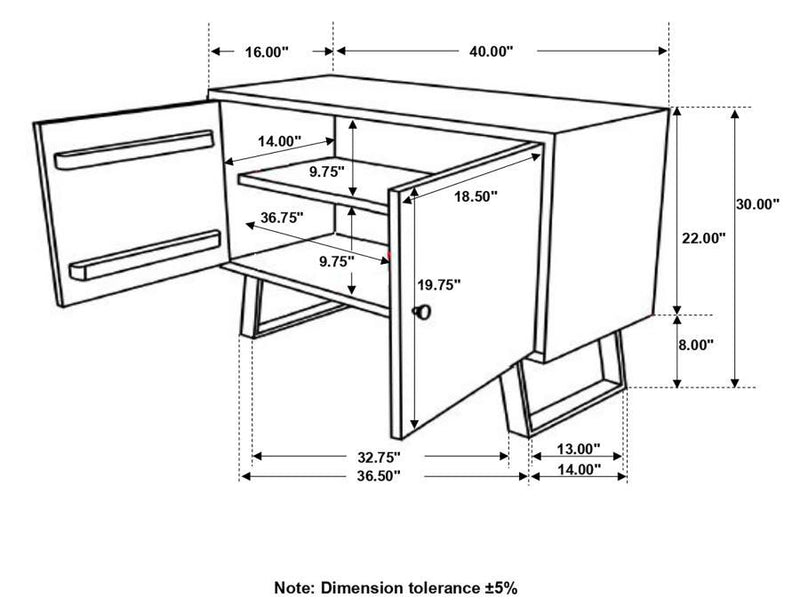 Mathis - Sled Base Accent Cabinet - Sheesham Gray