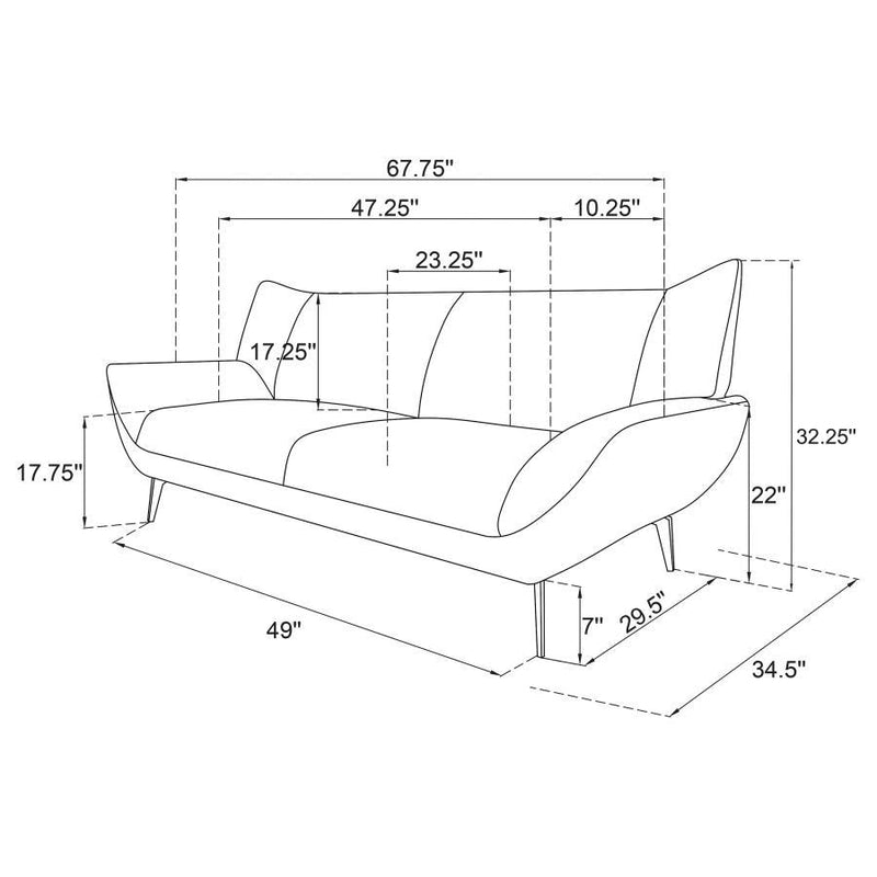 Acton - Upholstered Flared Arm Loveseat - Teal Blue