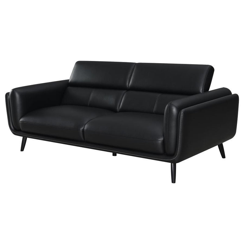 Shania - Track Arms Sofa With Tapered Legs - Black