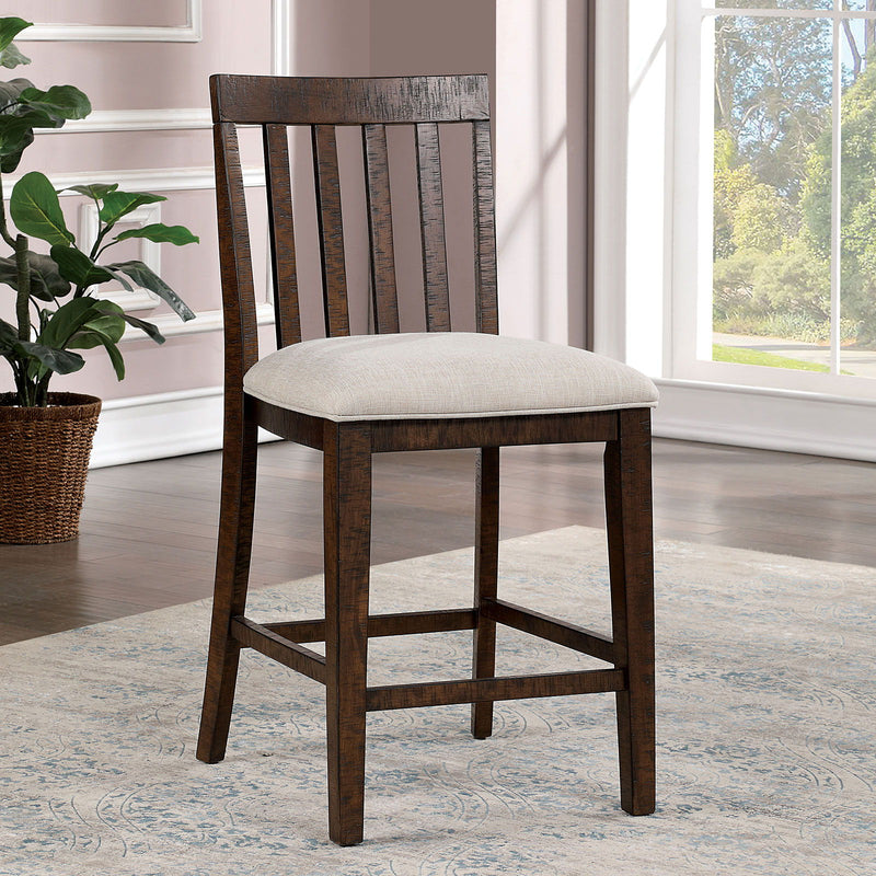 Fredonia - Counter Height Chair (Set of 2) - Rustic Oak / Beige