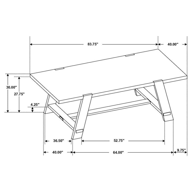 Sharon - Rectangular Trestle Base Dining Table - Blue And Brown