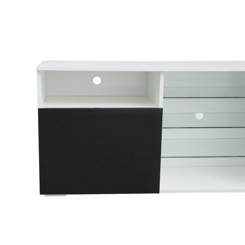 TV Stand High Gloss Doors Modern TV Stand LED(White/Black)