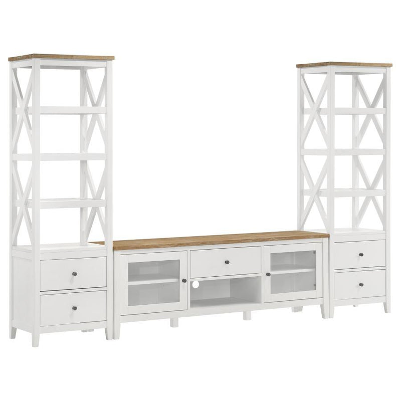 Angela - 3 Piece Entertainment Center - Brown And White