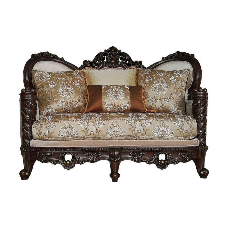 Devayne - Loveseat - Fabric & Dark Walnut