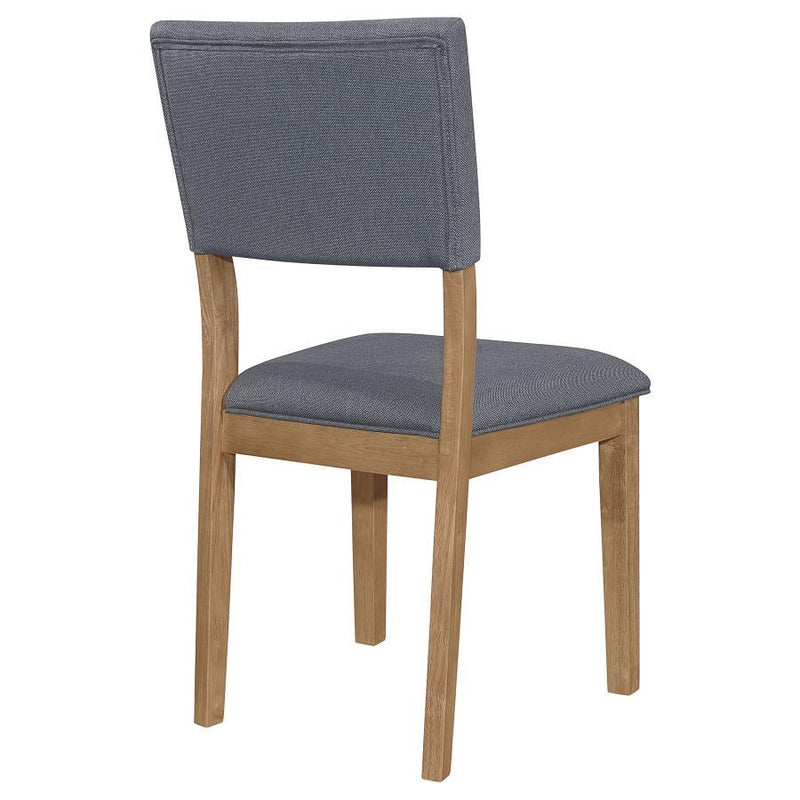 Sharon - Open Back Padded Upholstered Dining Side Chair (Set of 2) - Blue And Brown