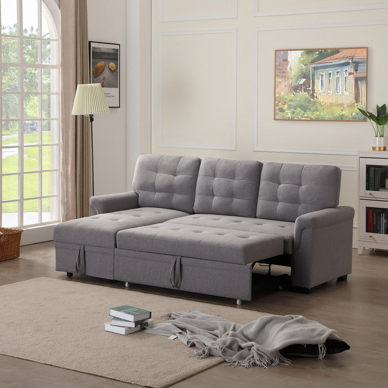 Upholstery Sleeper Sectional Sofa dark gray