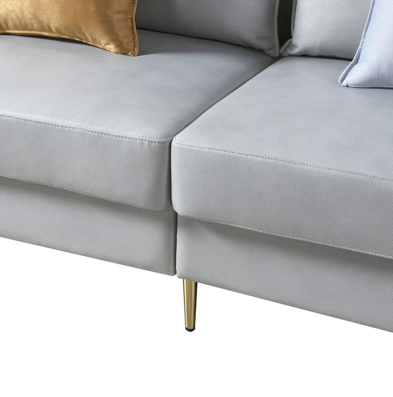 73.22" Loveseat Sofa Couch, Mid Century Modern Love Seats Furniture With 2 Pillows, Heavy Duty Sleeper Sofa For Small Spaces, Living Room, Soft Couch Easy to Install(Light Grey) - Atlantic Fine Furniture Inc