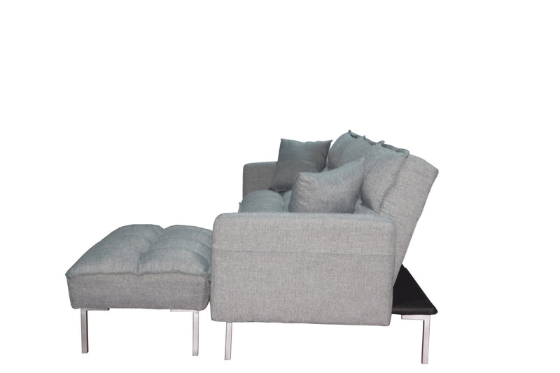 Sectional sofa couch sleeper grey