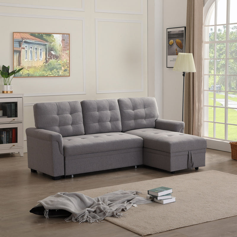 Upholstery Sleeper Sectional Sofa dark gray