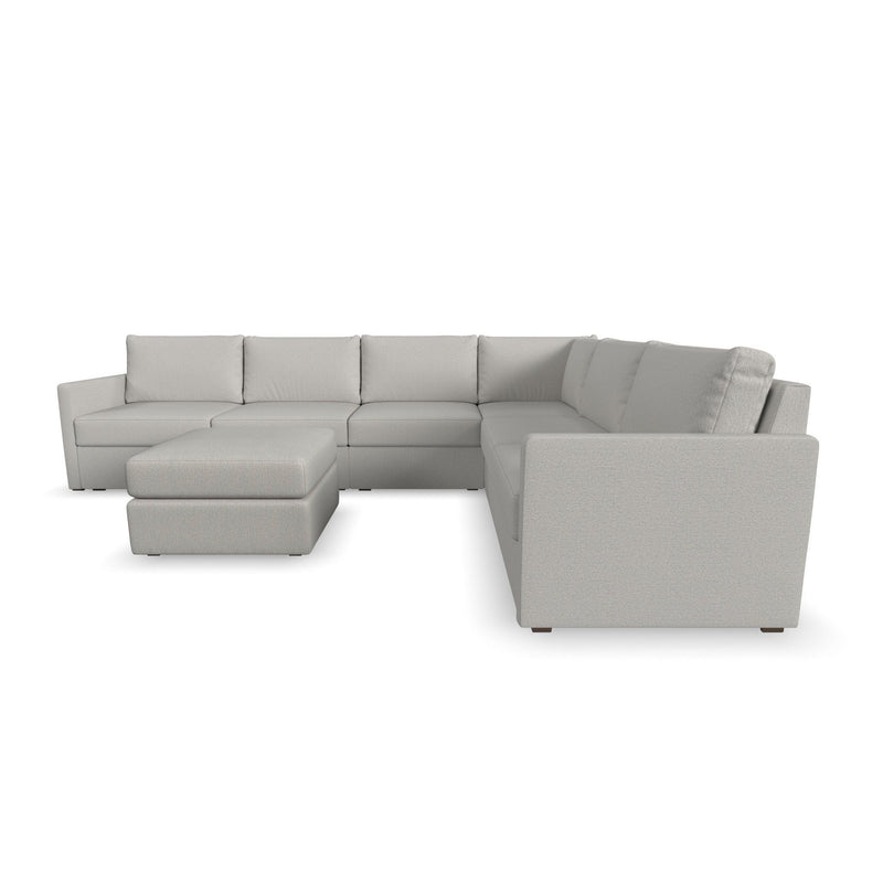 Flex - 6 Seat Sectional, Ottoman - Pearl Silver