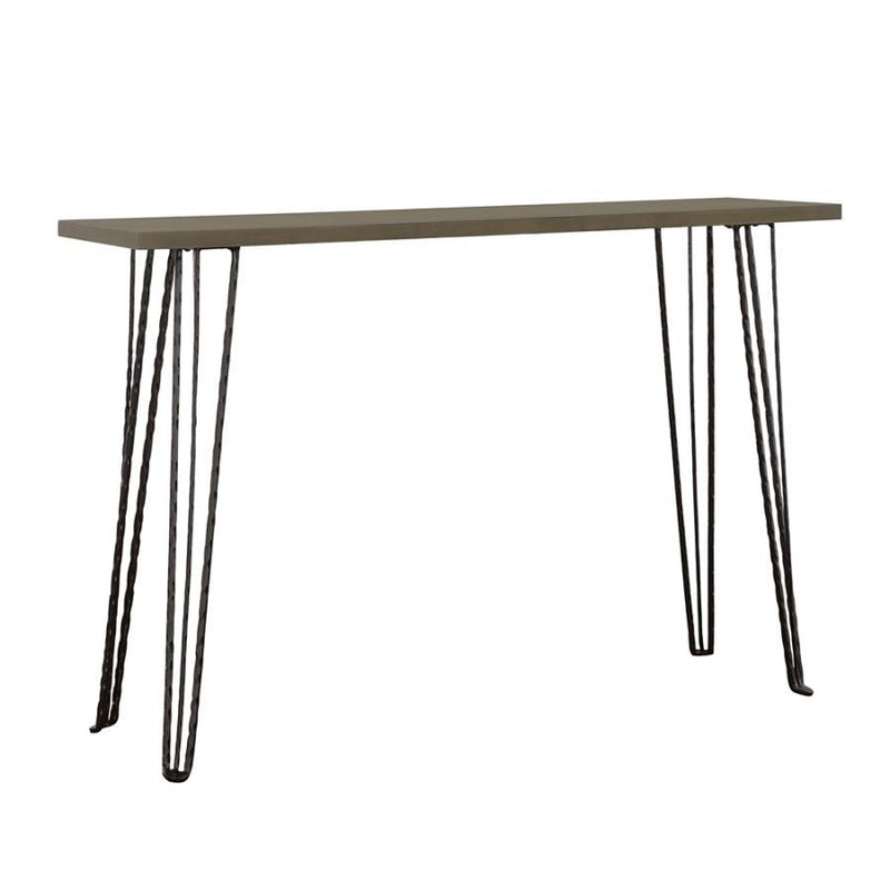 Neville - Rectangular Wood Top Entryway Console Table -  Gray